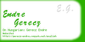 endre gerecz business card